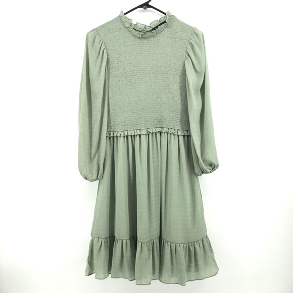 Lulus Dresses & Skirts - Lulus Light Green Smocked Midi Long Sleeve Dress